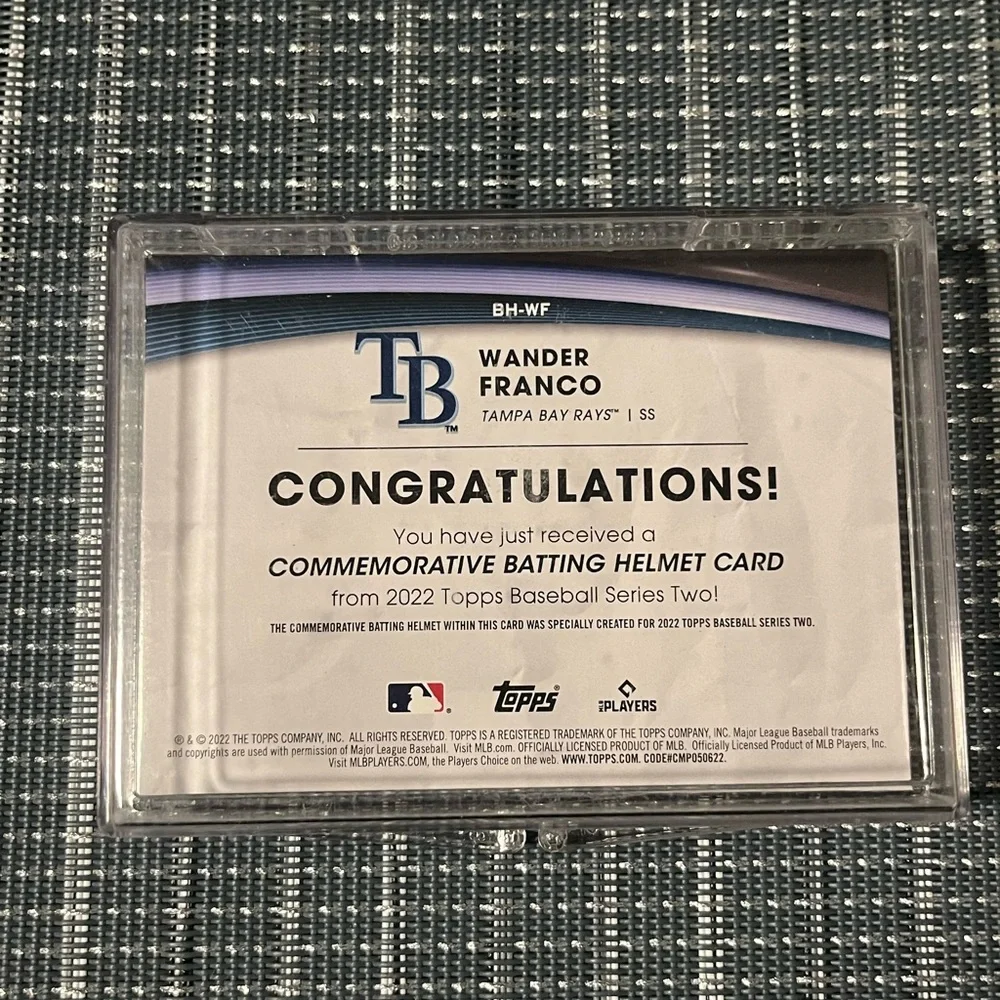 Patch Card Batting Helmet RC ⚾️ Wander Franco Rookie Baseball Card #BH-WF